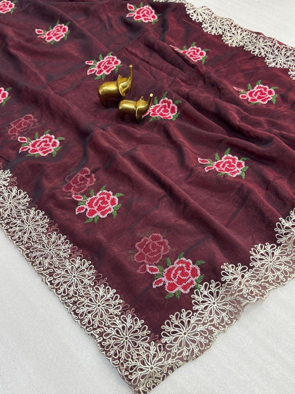 Pure silver crunch saree - Image 5