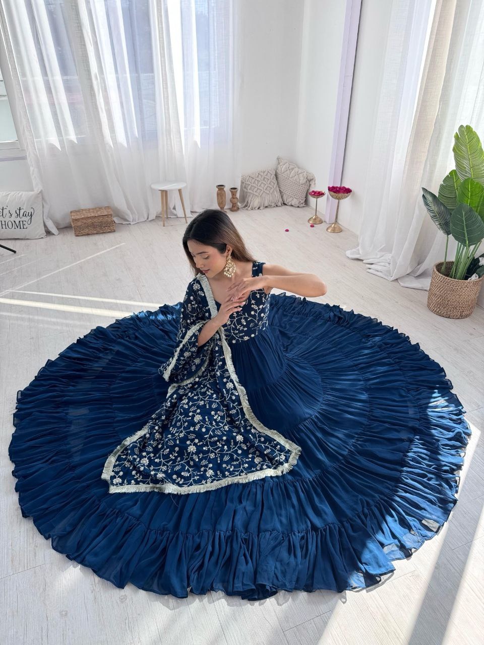 ANARKALI, WITH DUPPTA SET, PENT READY TO WEAR - Image 5