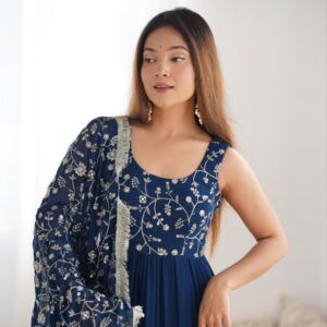 ANARKALI, WITH DUPPTA SET, PENT READY TO WEAR