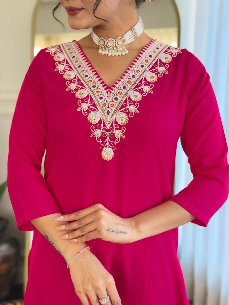 Silk Chiffon With Printed Dupatta - Image 5